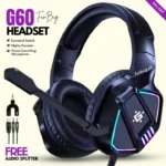 FunBug Pro Gaming Headset with RGB Lights, Noise Cancelling Mic, USB/3.5mm Plug - Comfortable Ear Cushions, On-Headset Audio Control, New